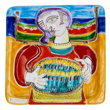 Piatto Quadrato 24x24 DS 05 Pescatore Piatto Quadrato 24x24 DS 05 Pescatore